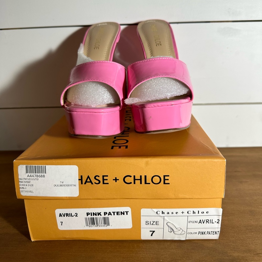 NEW Chase & Chloe Avril Women's Platform Heel (Pink)